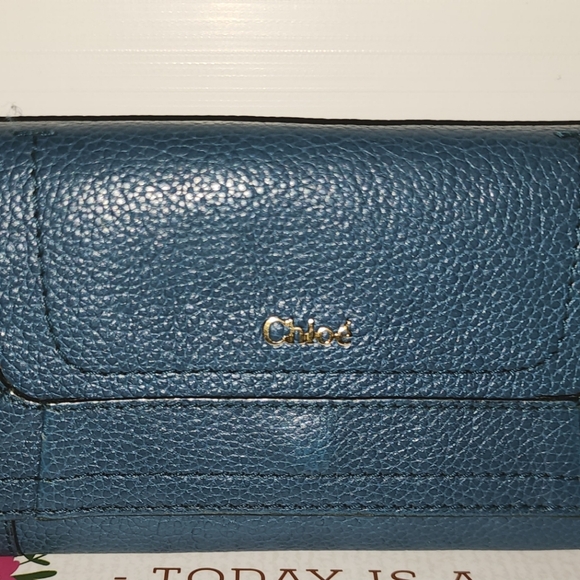 Chloe *Vintage* Turquoise Long Wallet - Picture 8 of 8